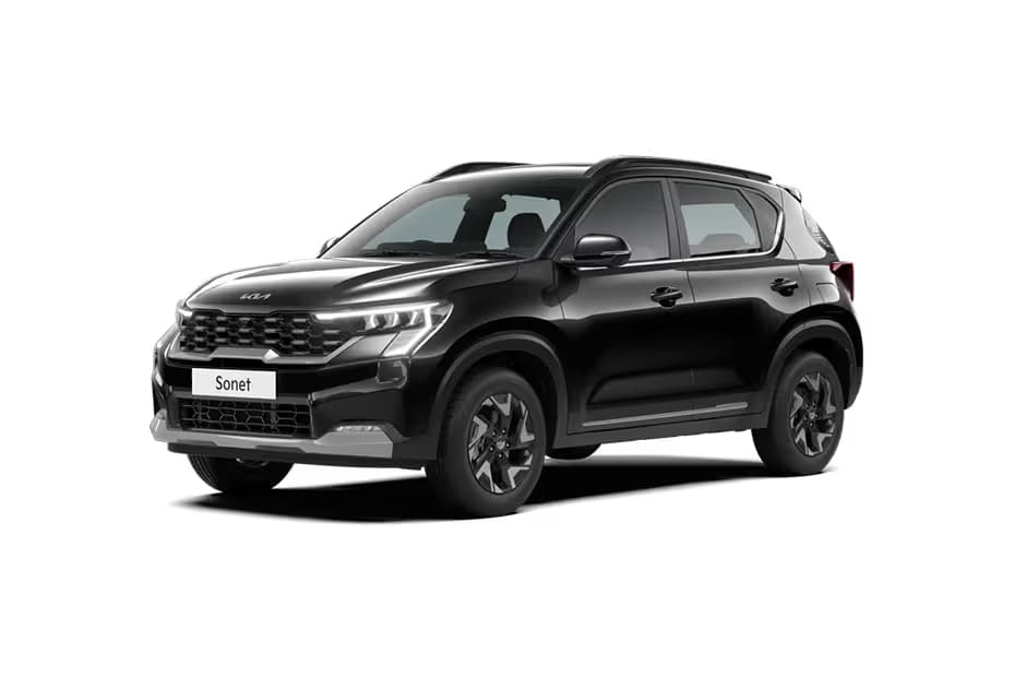 Kia Sonet HTE SUV Petrol car front three-quarter view India 2026 price mileage safety specs side by side car comparison vs Hyundai Venue AiCarAdvisor