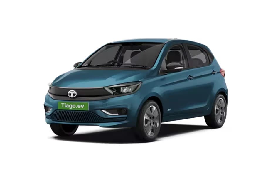 Tata Tiago EV XE MR Hatchback Electric car front three-quarter view India 2026 price mileage safety specs side by side car comparison vs MG Comet EV AiCarAdvisor