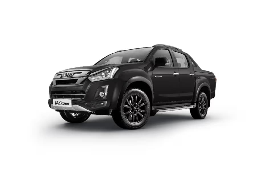 Isuzu V-Cross 4x2 Z AT Truck Diesel car front three-quarter view India 2026 price mileage safety specs side by side car comparison vs Toyota Hilux AiCarAdvisor