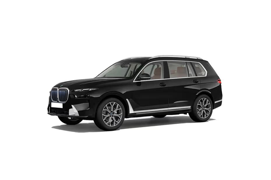 BMW X7 xDrive40d Design Pure Excellance SUV Diesel car front three-quarter view India 2026 price mileage safety specs side by side car comparison vs Toyota Vellfire AiCarAdvisor
